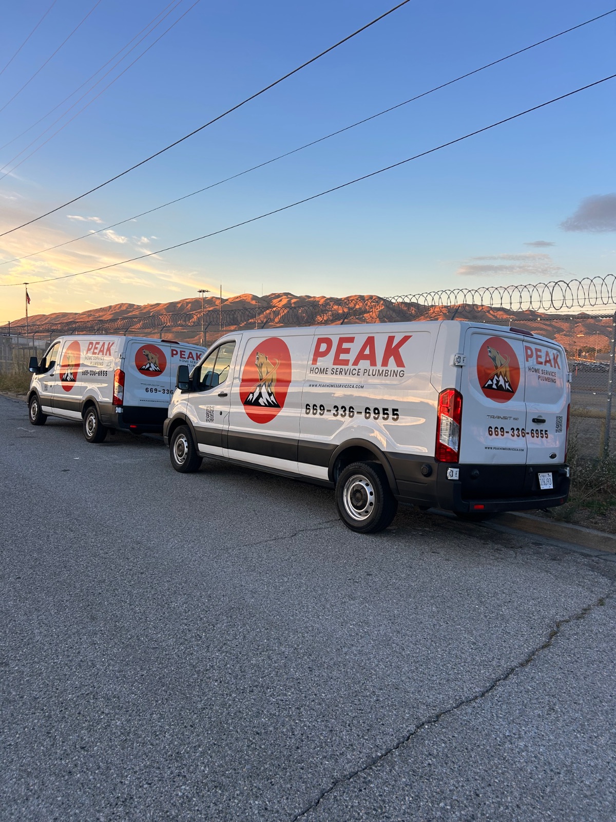 PEAK Home Service vans at the end of the day